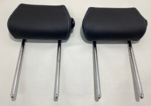 2016-2021 F87 BMW M2 Dakota Black Leather Rear Seat Headrests / Blue Stitching / B2008