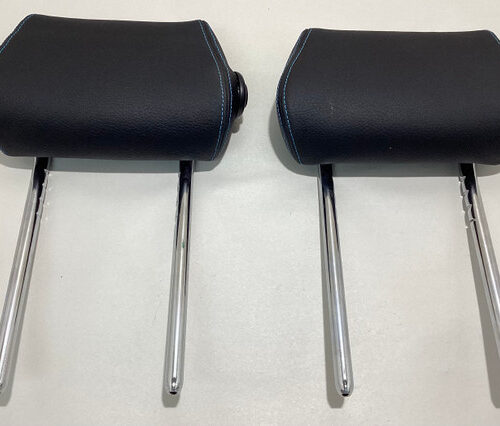 2016-2021 F87 BMW M2 Dakota Black Leather Rear Seat Headrests / Blue Stitching / B2008